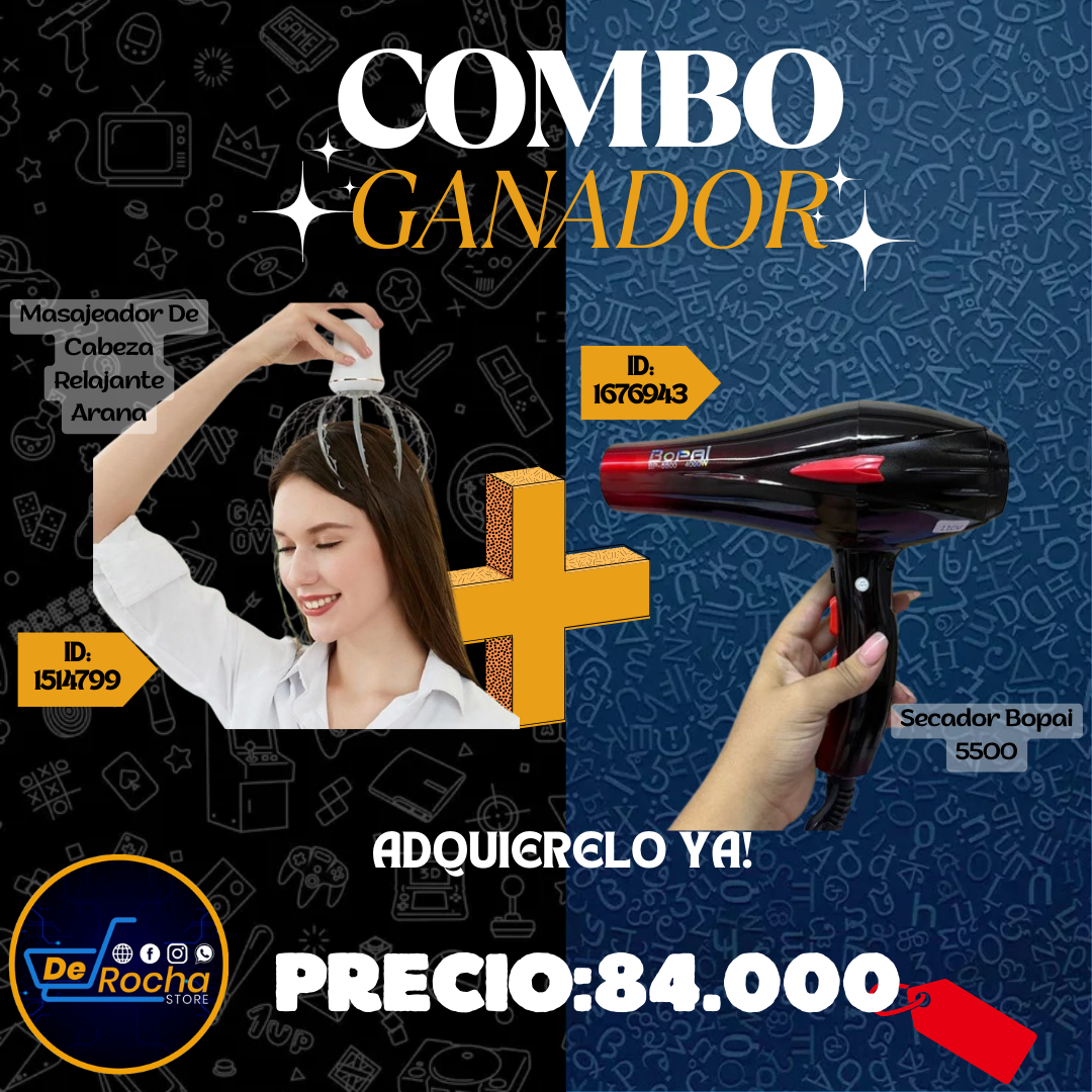 combo secador+masajeador cabeza relajant